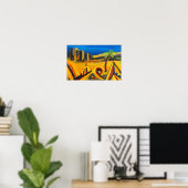 Kunst van de nacht in de woestijn poster (Thuiskantoor)