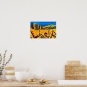 Kunst van de nacht in de woestijn poster (Keuken)