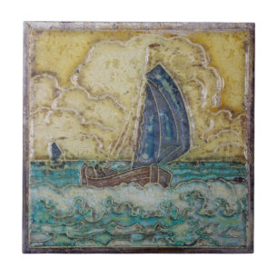 kunst van de Nautical ThMED Motif Sailboat Ocean Tegeltje
