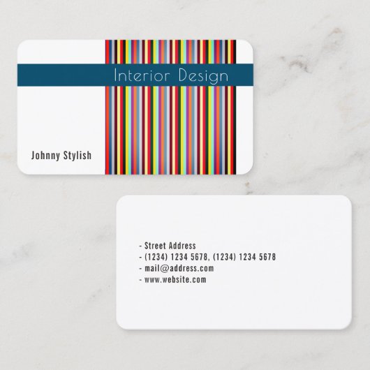 Kunst van de omhulling van kleurstrepen visitekaartje (Voorkant / Achterkant)