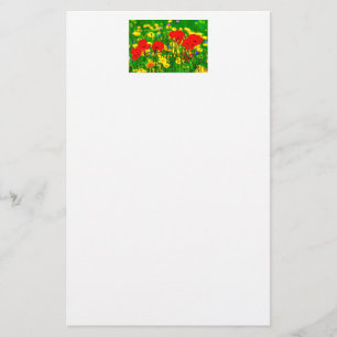 Kunst van de papaver briefpapier