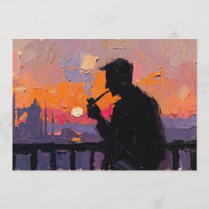 Kunst van de Pijp (Balkon #1) olieverfschilderij Feestdagenkaart