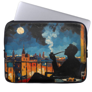 Kunst van de Pijp (Balkon #2) olieverfschilderij Laptop Sleeve