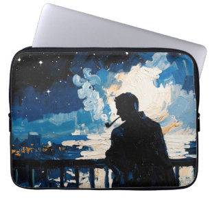 Kunst van de Pijp (Balkon #3) olieverfschilderij Laptop Sleeve