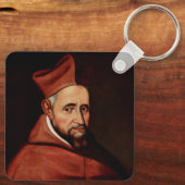 Kunst van de St. Robert Bellarmine Romeinse Biblio Sleutelhanger (Achterkant)