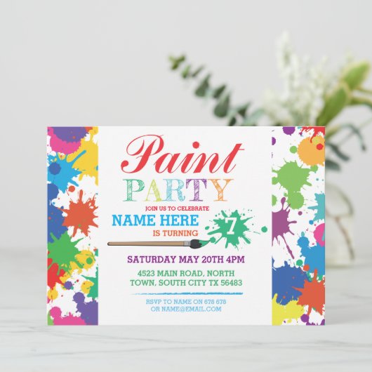 Kunst van de Verf nodigt om het even welke leeftij Kaart (Staand voorkant)