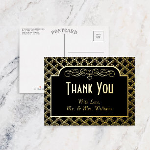 Kunst van de Vintage van 1920 Deco Gatsby Wedding  Folie Uitnodiging Briefkaart