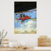  kunst van de vrouw die het futuristische Vliegtui Poster (Keuken)