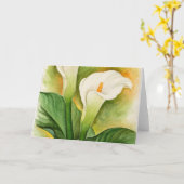 Kunst van de Waterverf van twee Cala Lelies - de Kaart (Gele Bloem)