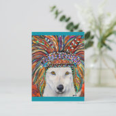 Kunst van de witte wolf briefkaart (Staand voorkant)