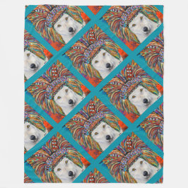 Kunst van de witte wolf fleece deken