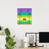 kunst van de Zonnezonsopgang Poster (Thuiskantoor)