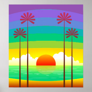  kunst van de Zonnezonsopgang Poster