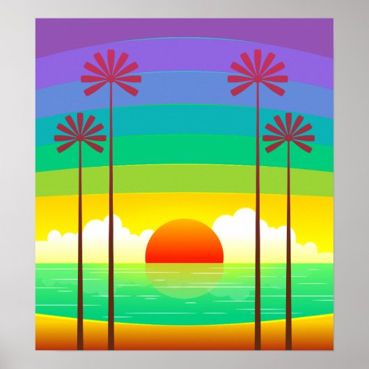 kunst van de Zonnezonsopgang Poster (Voorkant)