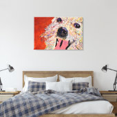 Kunst van Debbie Davidsohn - Dog Art - Gewikkeld C Canvas Afdruk (Insitu (Slaapkamer))