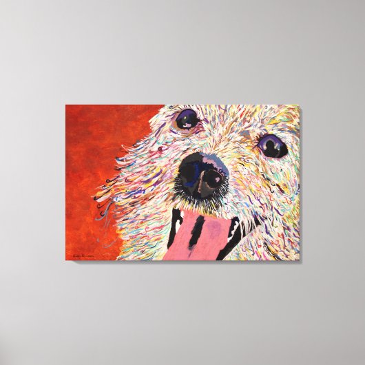 Kunst van Debbie Davidsohn - Dog Art - Gewikkeld C Canvas Afdruk (Voorkant)