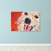 Kunst van Debbie Davidsohn - Dog Art - Gewikkeld C Canvas Afdruk (Insitu (Houten vloer))