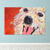 Kunst van Debbie Davidsohn - Dog Art - Gewikkeld C Canvas Afdruk (Insitu (Houten vloer))