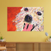 Kunst van Debbie Davidsohn - Dog Art - Gewikkeld C Canvas Afdruk (Insitu (Woonkamer))