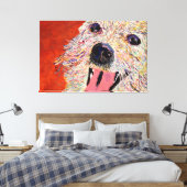 Kunst van Debbie Davidsohn - Dog Art - Gewikkeld C Canvas Afdruk (Insitu (Slaapkamer))