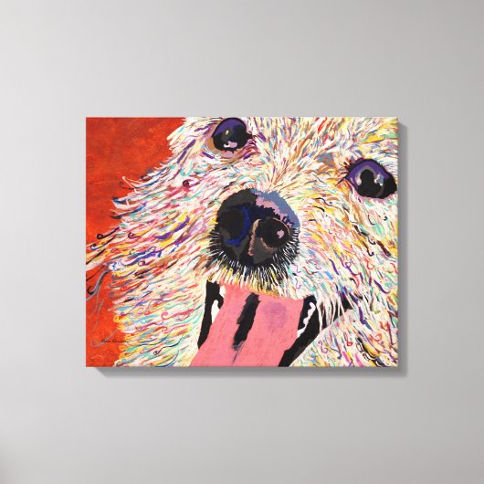 Kunst van Debbie Davidsohn - Dog Art - Gewikkeld C Canvas Afdruk (Voorkant)