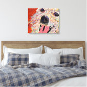 Kunst van Debbie Davidsohn - Dog Art - Gewikkeld C Canvas Afdruk (Insitu (Slaapkamer))