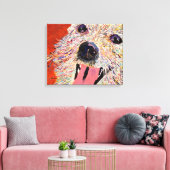 Kunst van Debbie Davidsohn - Dog Art - Gewikkeld C Canvas Afdruk (Insitu (Woonkamer))