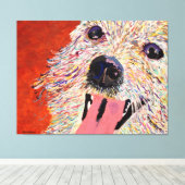 Kunst van Debbie Davidsohn - Dog Art - Gewikkeld C Canvas Afdruk (Insitu (Houten vloer))