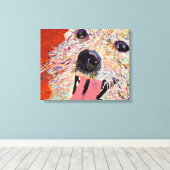 Kunst van Debbie Davidsohn - Dog Art - Gewikkeld C Canvas Afdruk (Insitu (Houten vloer))