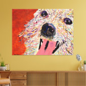 Kunst van Debbie Davidsohn - Dog Art - Gewikkeld C Canvas Afdruk (Insitu (Woonkamer))
