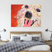 Kunst van Debbie Davidsohn - Dog Art - Gewikkeld C Canvas Afdruk (Insitu (Slaapkamer))