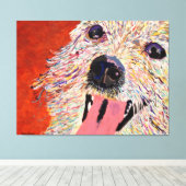 Kunst van Debbie Davidsohn - Dog Art - Gewikkeld C Canvas Afdruk (Insitu (Houten vloer))