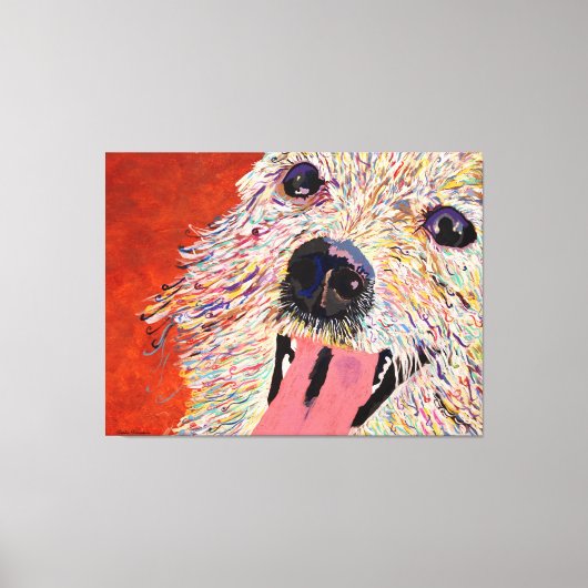 Kunst van Debbie Davidsohn - Dog Art - Gewikkeld C Canvas Afdruk (Voorkant)