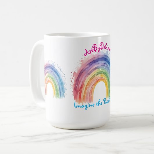 Kunst van Debi, Rainbow Koffiemok (Voorkant links)