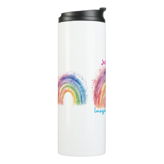 Kunst van Debi, Rainbow Thermosbeker (Gedraaid links)