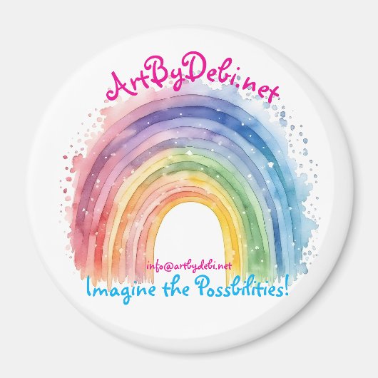 Kunst van Debi, regenboogmagneet Magneet (Voorkant)