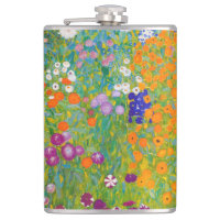 Kunst van een antieke Gustav Klimt cottage tuin bl