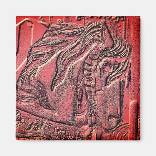 Kunst van een draaimolenpaard magneet (Voorkant)