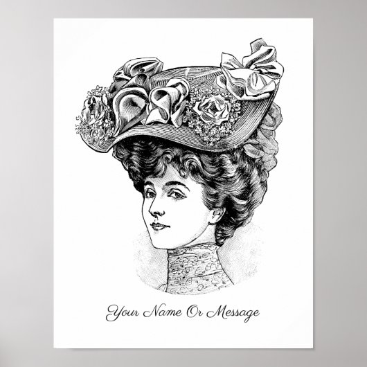 Kunst van een vrouw in een Pet 2 van Floral Poster (Voorkant)