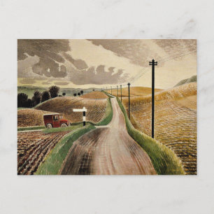 Kunst van Eric Ravilious, Wiltshire Landschap Briefkaart