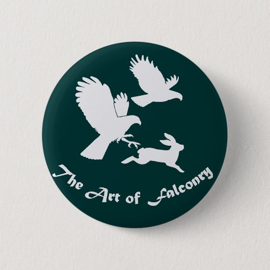 Kunst van Falconry - Harris Hawks Ronde Button 5,7 Cm (Voorkant)
