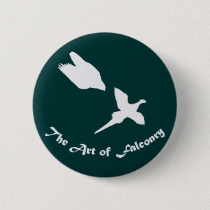Kunst van Falconry- Peregrine Falcon Ronde Button 5,7 Cm