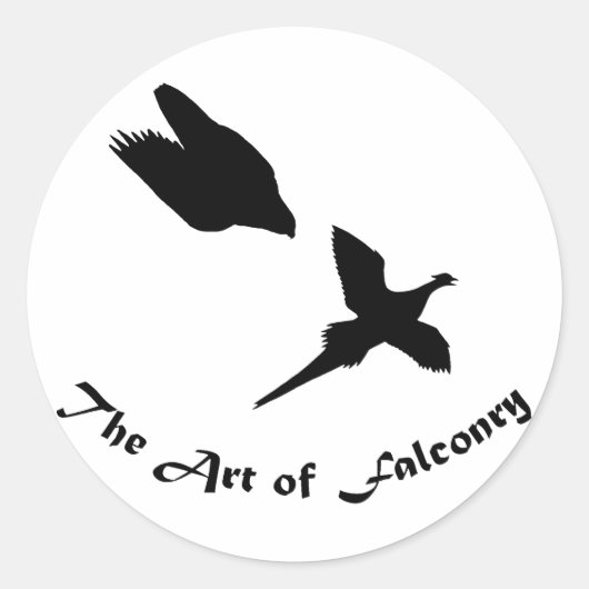 Kunst van Falconry- Peregrine Falcon Ronde Sticker (Voorkant)