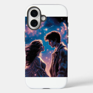 Kunst van Galaxy Liefdeskoppel Romantische Valenti iPhone 16 Hoesje