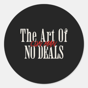 Kunst van geen deals Oplichters Punt Nep Trump Sar Ronde Sticker