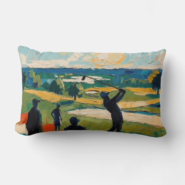 Kunst van Golf (#2) olieverfschilderij Kussen (Voorkant)