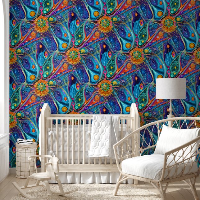 Kunst van het Afbeelding Abstractie - naadloos pat Behang (Kinderen)