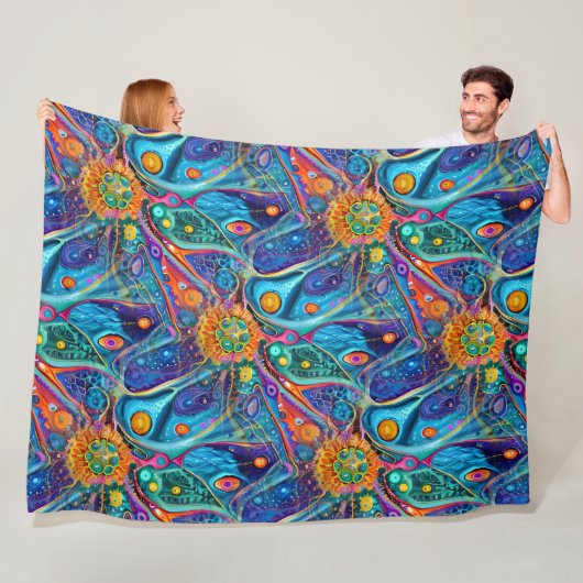 Kunst van het Afbeelding Abstractie - naadloos pat Fleece Deken (In situ)