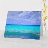 Kunst van het Caraïbisch Blauw Zee Kaart (Gele Bloem)