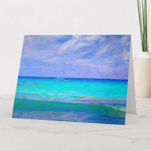 Kunst van het Caraïbisch Blauw Zee Kaart (Voorkant)